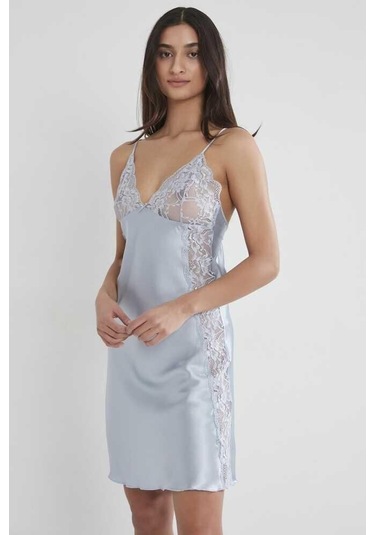 Pierre Cardin Saten Güpürlü Gecelik 624 Mist Mist