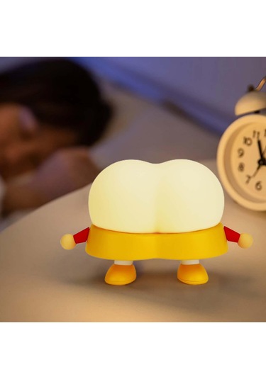 Homyl Başucu Çocuklar Komidin Için Led Gece Lambası Silikon Beyaz Çok Renkli