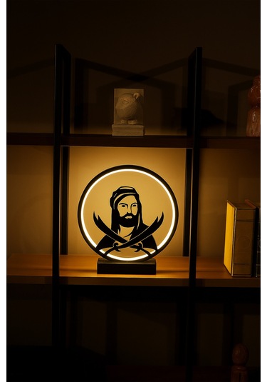 Çift Figürlü Kablolu Led Masa Lambası Dekoratif Anlamlı Tasarım Aydınlatma Çiftkılıç