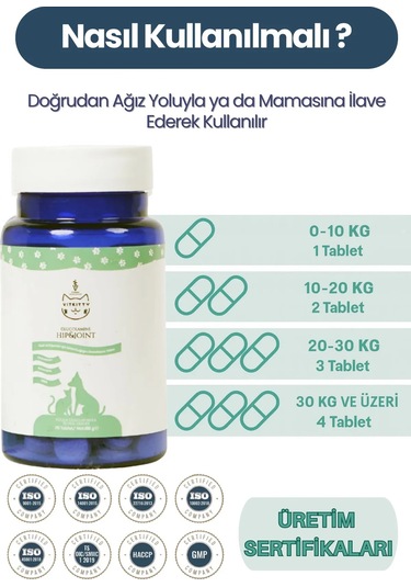 Vitkitty Kediler Ve Köpekler İçin Eklem Sağlığı Destekleyici Tablet 75 Adet