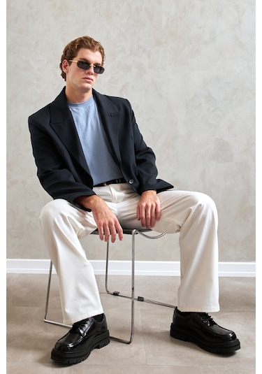 Hyman Erkek Oversize Blazer Ceket Lacivert