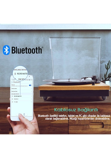 Record Master Tt202J Retro Pikap - Bluetooth Özellikli- Tüm Plakl
