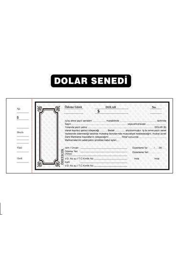 Dolar Senet Karnesi 20.yaprak