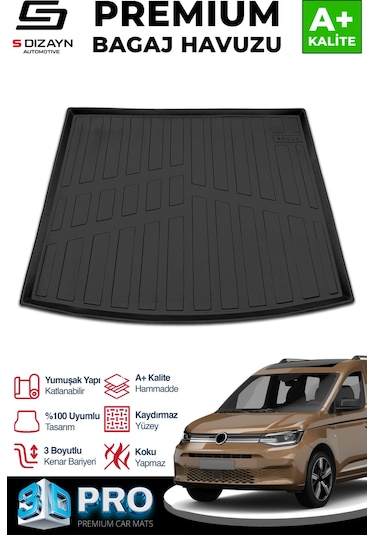 S-dizayn Vw Caddy 3d Pro Bagaj Havuzu 2020 Üzeri A+ Kalite