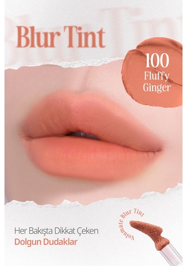 Clio Blur Efekti Veren Kadife Bitişli Dolgunlaştırıcı Tint Clıo Volumate Blur Tint 100 Fluffy Ginger