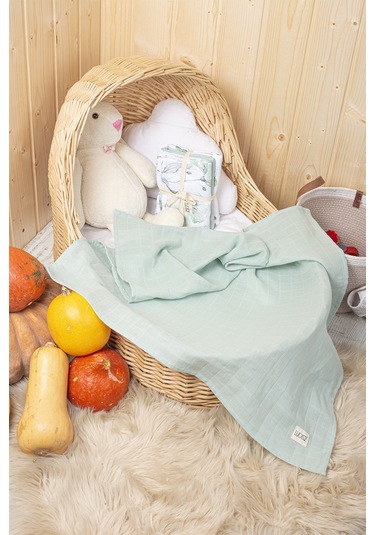 Luckka Dijital Baskılı 3'lü Müslin Örtü Seti - 75x75 Cm - Zt5000 Yeşil Yeşil