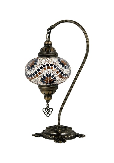 Mozaik Lamba Osmanlı Otantik Renkli Camlı El Yapımı Abajur Amber