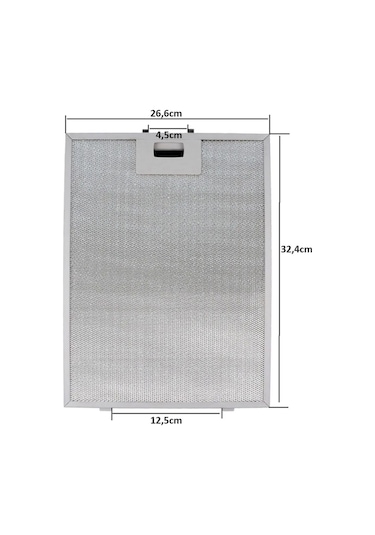 267x323mm, Uyumlu Davlumbaz Aspiratör Yağ Filtresi, 26,7x32,3cm