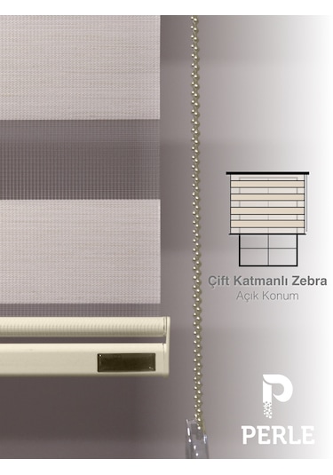 Br Perle Krem Renk Bambu Stor Zebra Perde Yüksek Kalite Alüminyum Kasa Krem