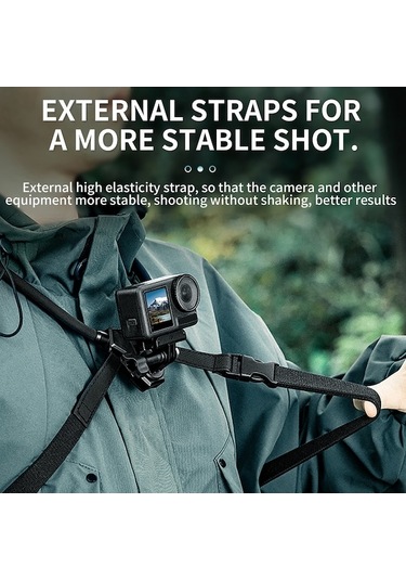 Ebitda Startrc Spor Kamerası Boy Askısı Montajı, Gopro Hero 12/11/10, Insta360, Osmo Aksiyon Kamerası Pov Vlog Video Kayıt Aksesuarları İçin Göğüs Kayışı Değiştirme. Siyah Siyah