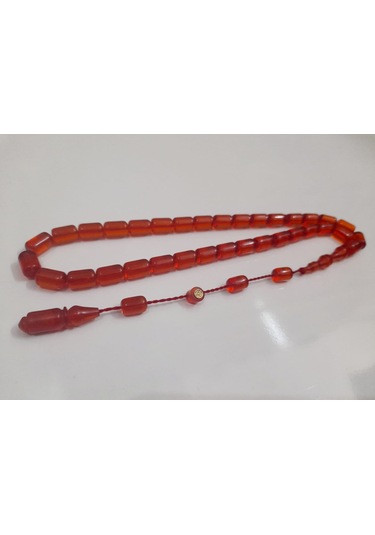 Soma Tesbih Mehmet Sancaktar Usta 7 x 10 Ateş Kehribar Tesbih