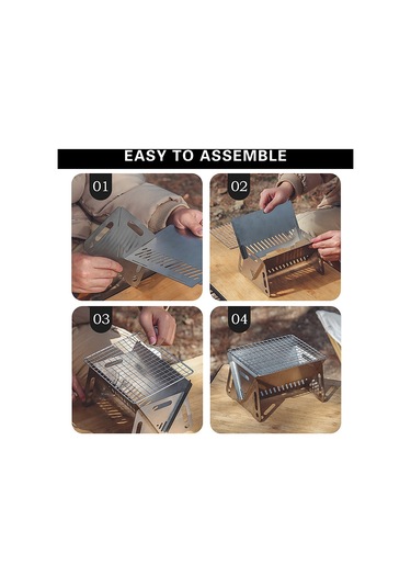 Açık Paslanmaz Çelik Barbekü Izgarası Gümüş