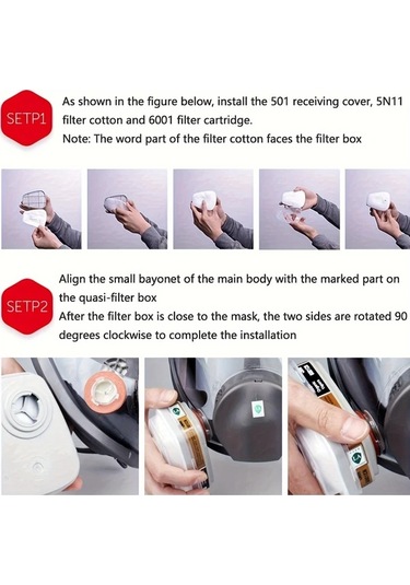 Willowhaven 6200 15in1 Yeniden Kullanılabilir 27 Parça Yarı Maske Solunum Maskesi Toz Duman Asbest Kimyasal Filtresi