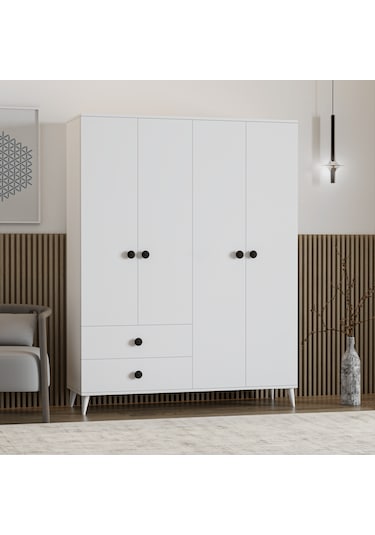 Opal 4 Kapaklı 2 Çekmeceli Gardırop