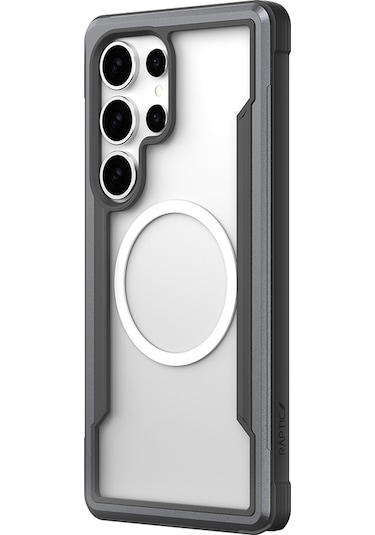 Galaxy S25 Ultra Kılıf Magsafe Uyumlu Airbagli Raptic Shield Serisi Şeffaf Yüzey Kapak Siyah