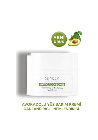 Sinoz Avokado Bomb Canlandırıcı ve Nemlendirici Yüz Bakım Kremi 50 ML