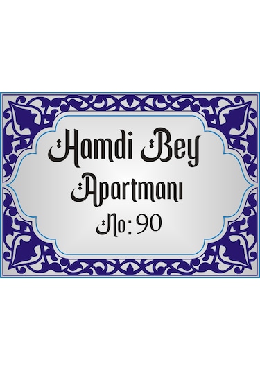 Apartman İsim Levhası Parlak Aliminyum Levhaya Baskılı