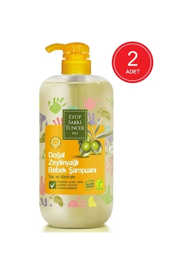 Eyüp Sabri Tuncer Doğal Zeytinyağlı Bebek Şampuanı 2 x 600 ML