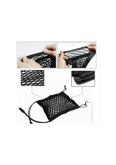 jmsstore Genel Esnek Örgü Bavul Araba Organizatör Koltuk Arka Depolama Örgü Çanta