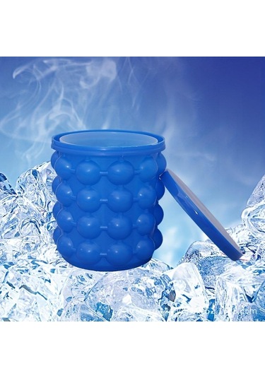 1 Adet, Plastik Buz Kovası, Hızlı Soğuk Koruma Buz Makinesi, Buz Yapma Şarap Kapları, Boyu Kovası Dairesel Buz Buz Kovası 57007246 Mavi