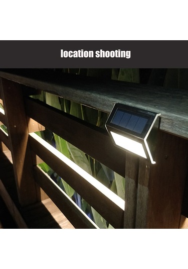 Vkemall 3led Güneş Enerjili Duvar Lambası, Otomatik Aç-kapat, Isı Beyazı, Dış Mekan Merdiven/yol Aydınlatması, Ip44, Paslanmaz Çelik Ilık Beyaz