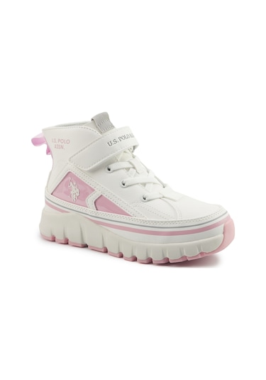 U.s. Polo Assn. Keltes Jr 5pr Beyaz Kız Çocuk High Sneaker 000000000102027889 Beyaz-Pembe