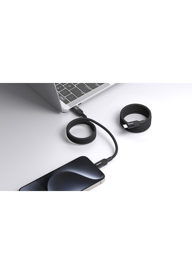 Momax DC35D Mag Link USB-C To USB- C 100 W USB2.0 Manyetik Kablo 1 M Siyah