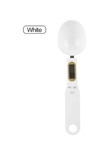 Beyaz Elektronik Mutfak Terazisi 500g 0.1g Lcd Ekran Dijital Ağırlık Ölçüm Kaşığı Dijital Kaşık Ölçeği Mutfak Aracı