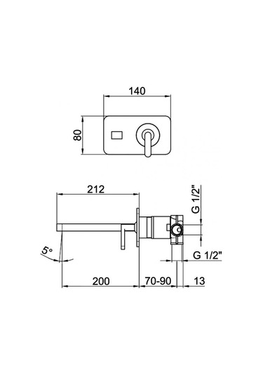 İtalyan Webert Living Ankstre Lavabo Bataryası 20 Cm Krom