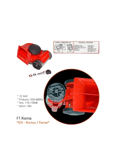 Oscar 12v F1 Korna Kırmızı Osn-0407