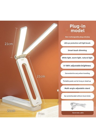 Yunboo Beyaz Çift Işık Göz Korumalı Çalışma Lambası - Üniversite Yatak Odası Ofis Masaüstü İçin Çok Amaçlı Klipsli Taşınabilir Sadece Şarjlı Kullanim Diğer
