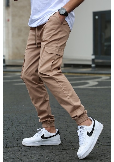 Madmext Erkek Bej Kargo Cep Pantolon 5447 Bej