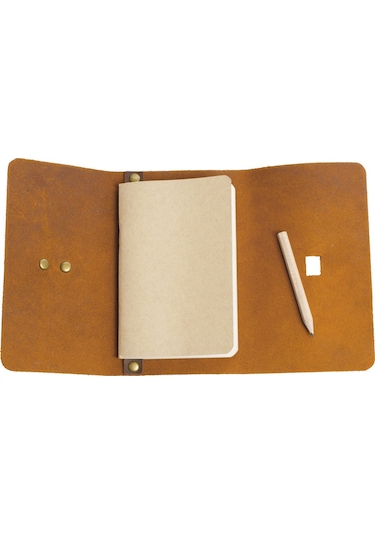 Milan Deri Küçük Defter Camel