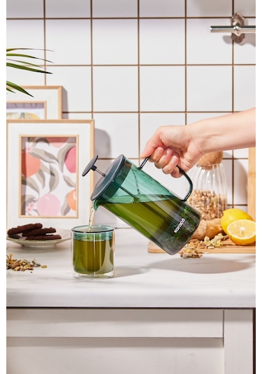 Karaca Valentina Borosilikat Cam French Press 1000 ml Green