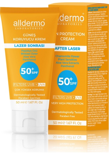 Alldermo Lazer Epilasyon Sonrası Güneş Koruyucu Krem SPF 50+ 50 ML