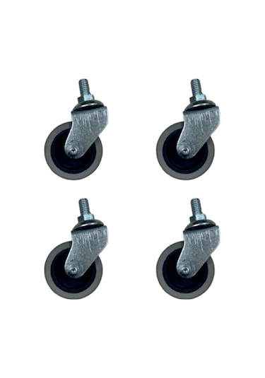 Furç Vidalı Bilyalı Teker - 20x50 - Gri Hks178 - 4 Adet Abanoz