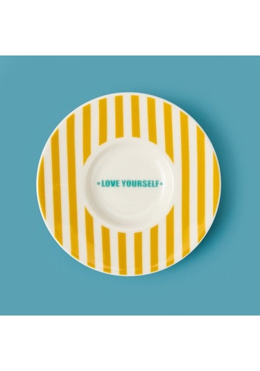 Evidea Kitchen Love Yourself Çay Tabağı - Sarı - 13 Cm Sarı