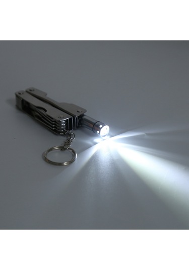 Yifomall Çok Fonksiyonlu Alaşım Çelik Cep Çakısı, Led Işıklı Outdoor Hayatta Kalma Aracı