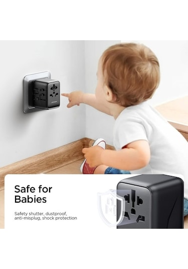 Ebitda Joyroom Jr-tcw01 17w Evrensel Seyahat Adaptörü Siyah - 200 Ülke İçin Uygun