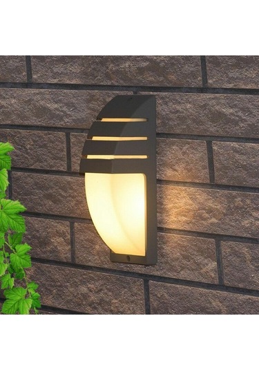 24 Watt Beyaz Işık Ledli Bahçe, Balkon, Teras, Kamelya, Veranda, Banyo Apliği, Dekoratif Led Armatür Siyah