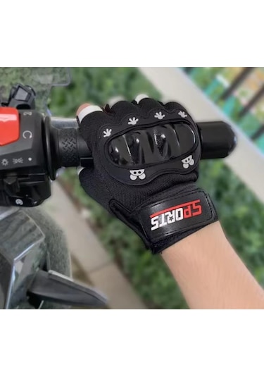 Çocuklar İçin Koruma Destekli Unisex Yarım Parmak Scooter Bisiklet Eldiveni