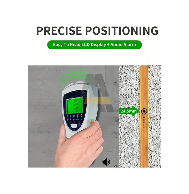 Oldfriend Sh301 5 Li Dedektör Metal Ac Kablo Çivi Dedektörü Lcd Ekranlı Siyah Gümüş
