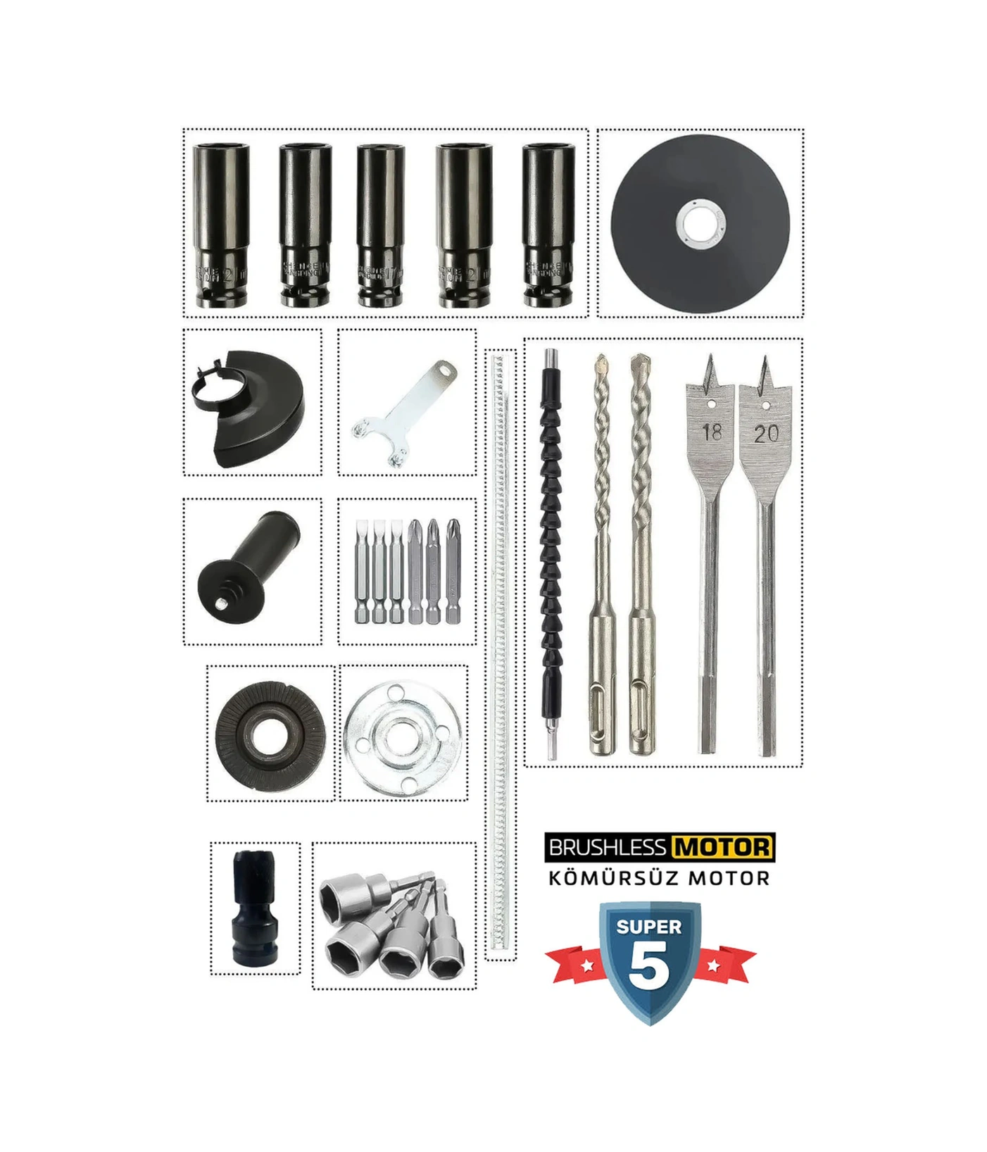 Deko Turkey DK405W 10.8 LI-2 Maxx Kömürsüz Seri 5'li Set