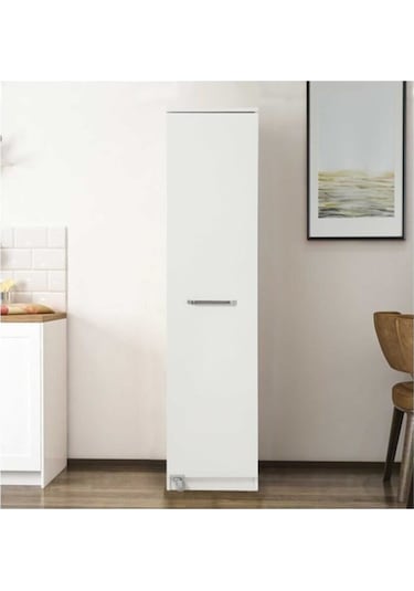 Beyaz Çok Amaçlı 165 Derece Açılabilir Tek Kapaklı Kiler Dolap