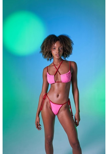 Holly Lolly Kontrast Biyeli Emma Bikini Üstü Pembe