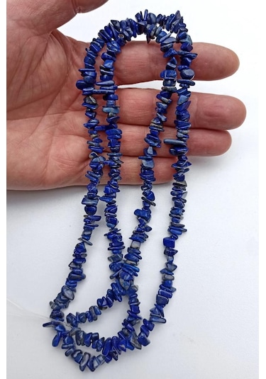 Lapis Lazuli Kırıktaş Dizi-80  Cm Gümüş
