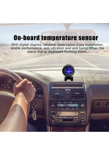 Singree 2'li Ekranlı Araç Sıcaklık Ve Voltmetre Göstergesi - 12v/24v Uyumlu