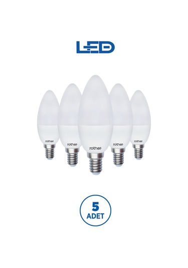 Rtl02111-5 Rother Led Mum Avize Ampul 6w E14 470 Lümen 4500k Gün Işığı Enerji Tasarruflu Ampul 5 Ade