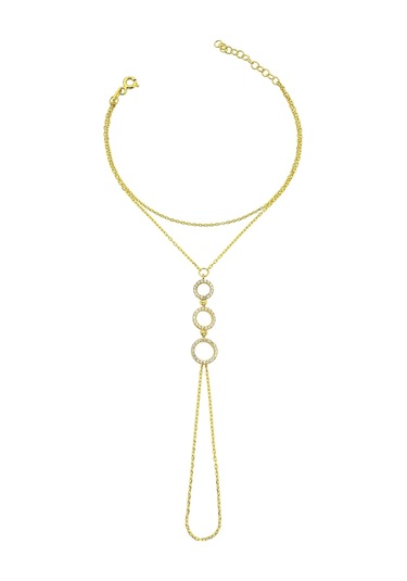 18k Altın Kaplamalı 925 Ayar Gümüş Dizi Halkalar Şahmeran - 45099402 Altın