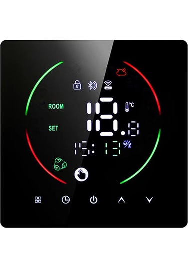 Ranyeek East2 Siyah 16a Wifi Akıllı Isıtma Termostati, Uzak Kontrol, Zamanlama, Nem Ve Hava Durumu Gösterimi, Çocuk Kilidi, Elektrikli Zemin Isıtıcıları İçin